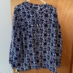 Liz Claiborne 2x floral pattern silk blouse
